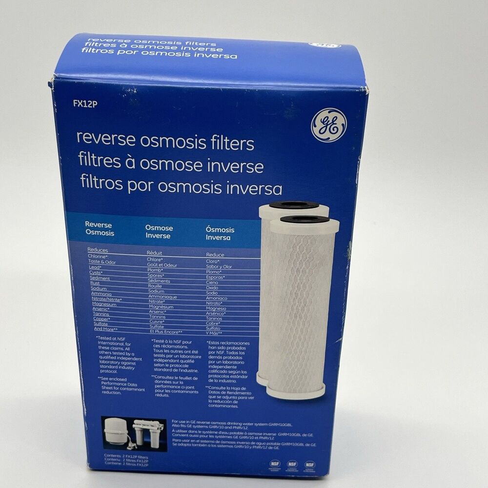 GE FX12P Reverse Osmosis Replacement Water Filter Set 2 Pack Genuine